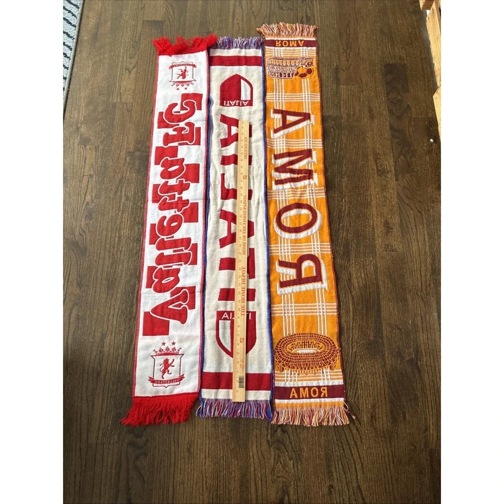 Soccer Scarfs‎ European Lot Of 3 Futbol Football Italy, Roma Valletta Fc